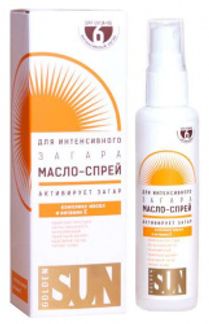 ГОЛДЕН САН масло-спрей для интенсивного загара водостойкое SPF6 60мл Лучшие традиции ЗАО