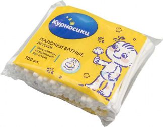КУРНОСИКИ ватные палочки 40052 0+ пакет 100 шт. Мир Детства