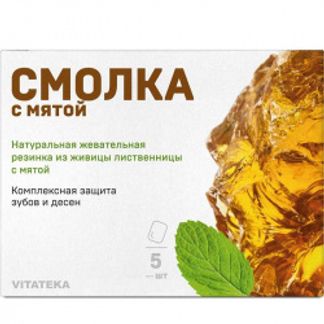 ВИТАТЕКА смолка жевательная лиственничная Мята 0,8г 5 шт. Алтайский нектар