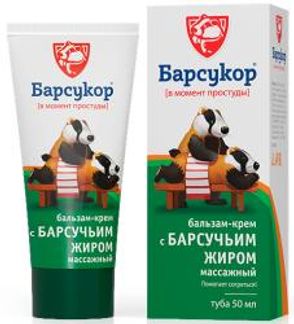 БАРСУКОР крем-бальзам для взрослых массажный 50мл Дина +