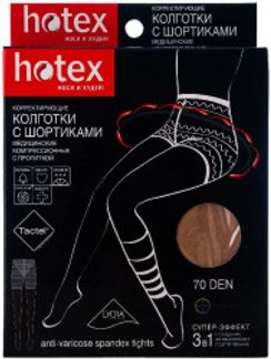 ХОТЕКС КОЛГОТКИ корректирующие с шортиками 70den бежевые Инновацион К В
