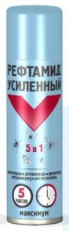 РЕФТАМИД УСИЛЕННЫЙ МАКСИМУМ аэрозоль против кровососущих насекомых/клещей 150мл Сибиар