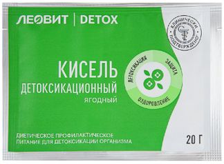 КИСЕЛЬ ДЕТОКСИКАЦИОННЫЙ ЯГОДНЫЙ с Клубникой/Черникой/Клюквой 20г 7 шт. Леовит нутрио ООО