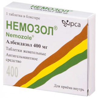 НЕМОЗОЛ 400мг 1 шт. таблетки жевательные Ипка