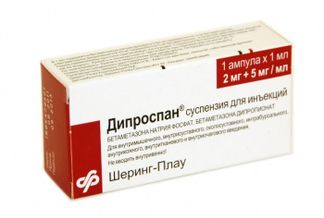ДИПРОСПАН 2мг+5мг/мл 1мл 1 шт. суспензия для инъекций Шеринг-Плау Лабо Н.В.
