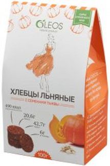 ОЛЕОС хлебцы льняные с семенами Тыквы 100г Олеос