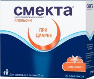 СМЕКТА 3г (3,76г) 20 шт. порошок для приготовления суспензии для приема внутрь Апельсиновый Бофур Ипсен Индастри