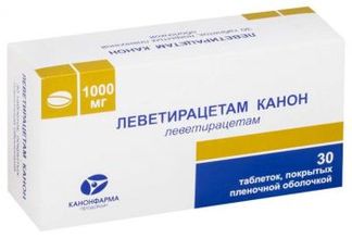 ЛЕВЕТИРАЦЕТАМ КАНОН 1000мг 30 шт. таблетки покрытые пленочной оболочкой Канонфарма