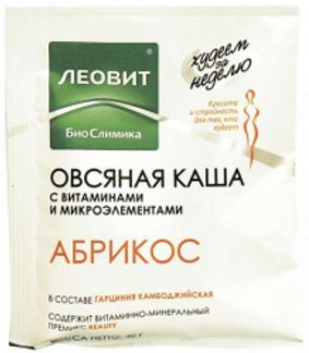 ЛЕОВИТ БИОСЛИМИКА каша овсяная Абрикос с витаминами и микроэлементами 40г Леовит
