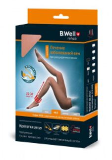 БИ ВЕЛЛ КОЛГОТКИ компрессионные 2класс JW321 размер 3 Черные прозрачные B.Well