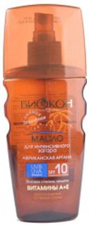 БИОКОН СОЛНЦЕ масло для загара Африканская.аргана SPF10 160мл Биокон ООО