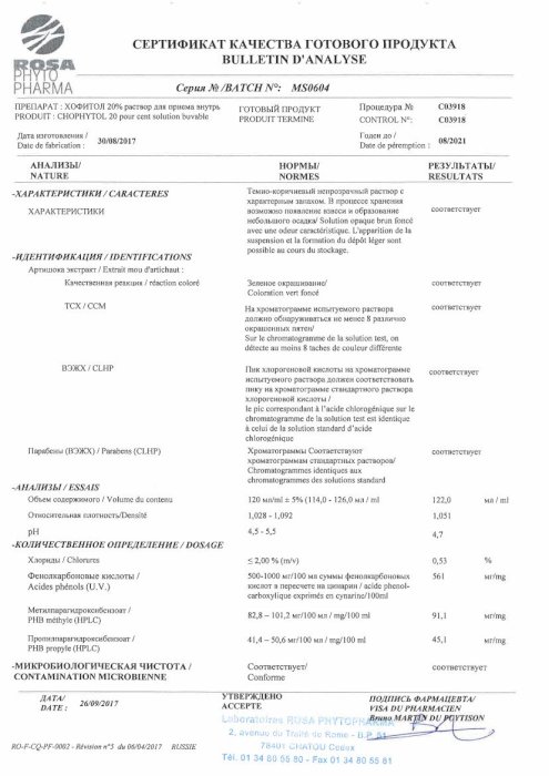 Хофитол 20% 120мл Раствор Для Приема Внутрь Купить По Цене От 393.