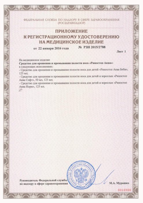 Сертификаты Риностоп