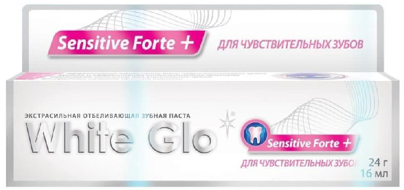 

ВАЙТ ГЛО зубная паста Сенситив Форте Плюс для чувствительных зубов 24г
