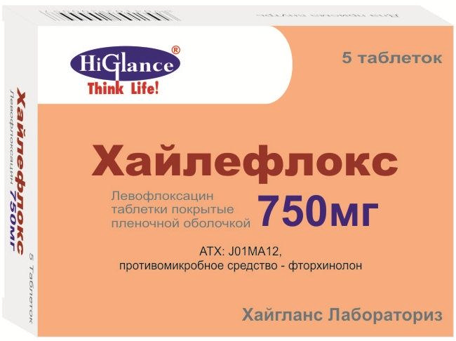 

ХАЙЛЕФЛОКС таблетки 750 мг 5 шт.