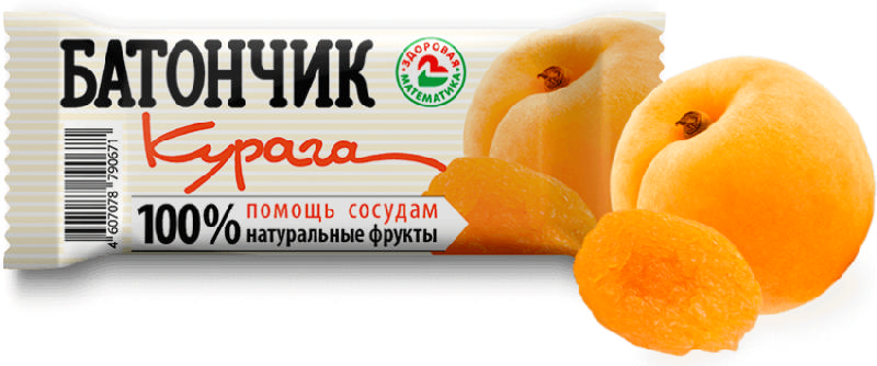 

ЗДОРОВАЯ МАТЕМАТИКА батончик фруктовый Курага 40г