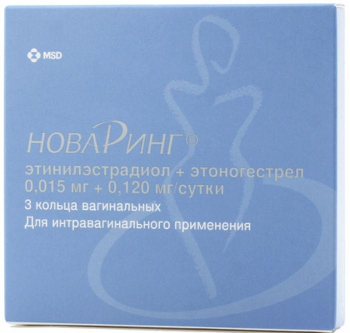 

НОВАРИНГ 0,015 мг+0,120 мг/сутки 3 шт. кольцо вагинальное+аппликатор