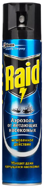 

РЕЙД (RAID) АЭРОЗОЛЬ от летающих насекомых 300мл (8 часовое действие)