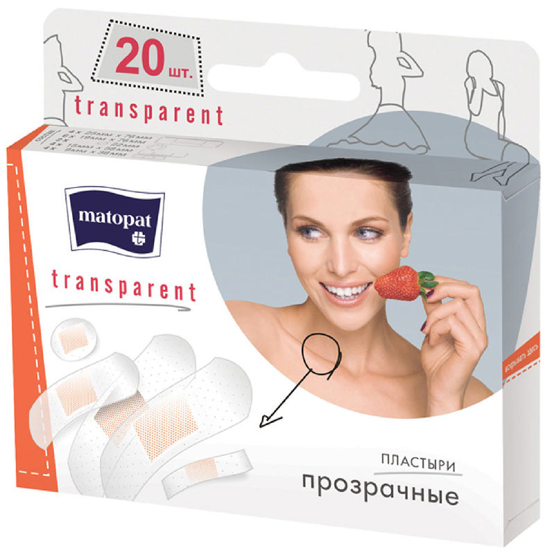 

МАТОПАТ ТРАНСПАРЕНТ пластырь 20 шт.