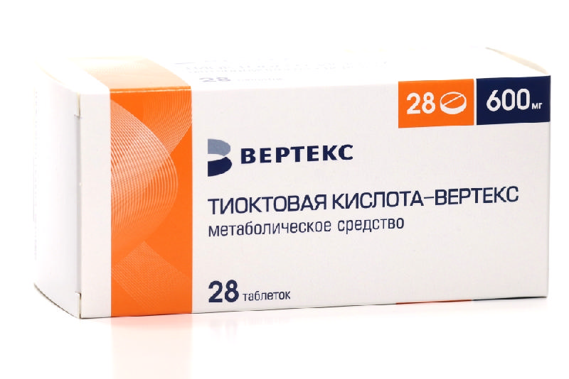 

ТИОКТОВАЯ КИСЛОТА-ВЕРТЕКС 600мг 28 шт. таблетки покрытые пленочной оболочкой