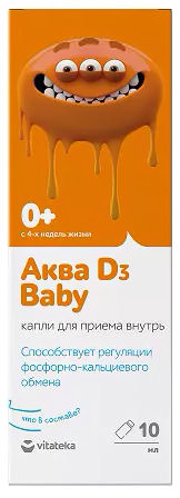

ВИТАТЕКА АКВА Д3 капли для приема внутрь 10мл