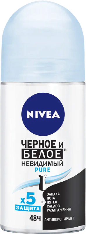 

НИВЕЯ дезодорант-антиперспирант ролик Невидимая защита Пью (82234) 50мл Beiersdorf AG
